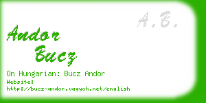 andor bucz business card